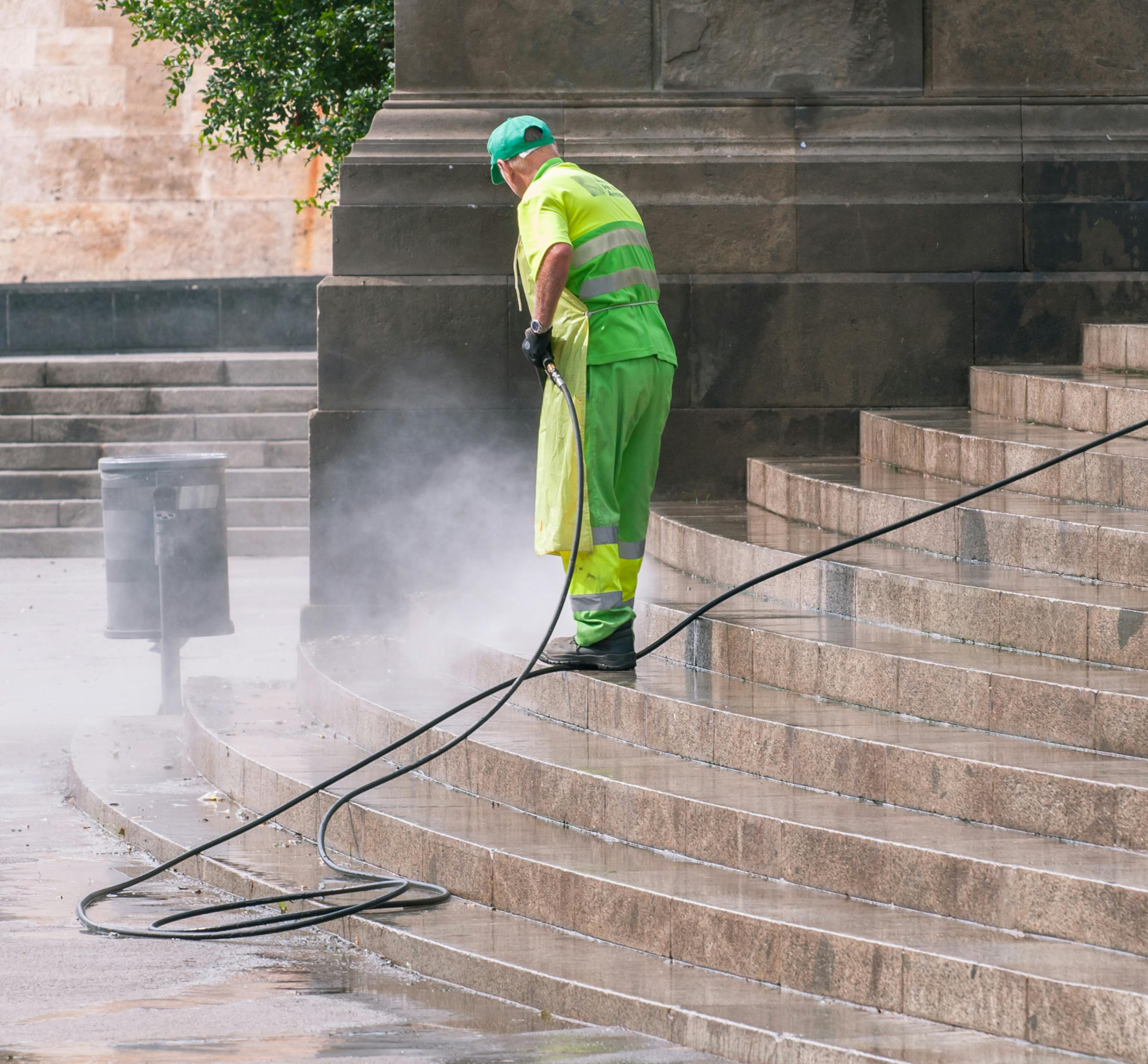 Pressure Washing stairs
